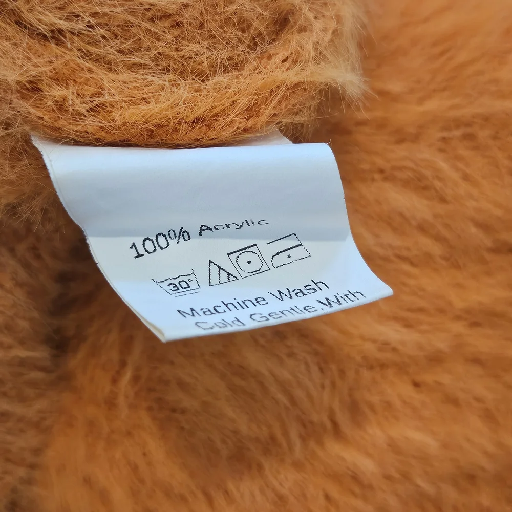 NEW Shein Orange Cropped Fuzzy Sweater Size M Cozy Colorful Knit Y2K Fall Casual - Picture 6 of 8